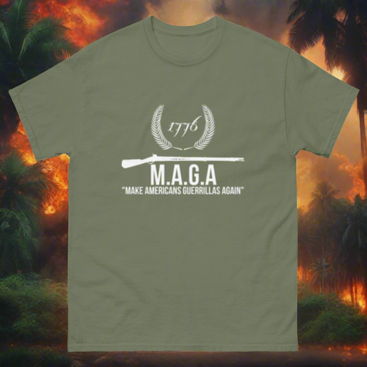 MAKE AMERICANS GUERRILLAS AGAIN SHIRT (OD GREEN)